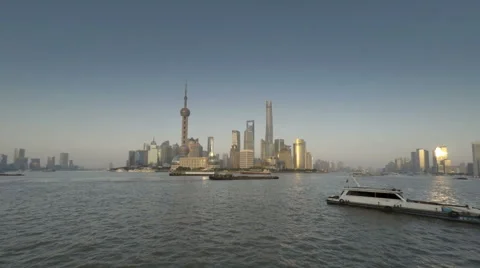 Shanghai skyline sunset Stock Footage 68681072