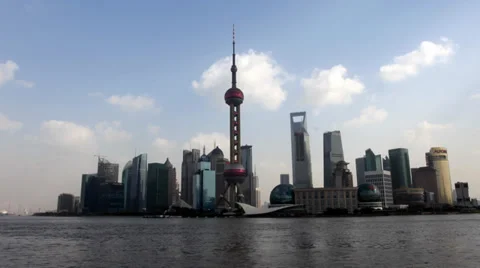 Shanghai skyline. Time lapse Видео 31963292