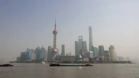 Shanghai skyline time lapse Stock Footage 130836042
