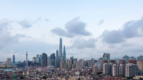 Shanghai Skyline Time-Lapse HD Stock Footage 81853829