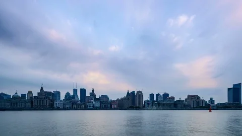 Shanghai Skyline Time-Lapse HD Stock Footage 81854313