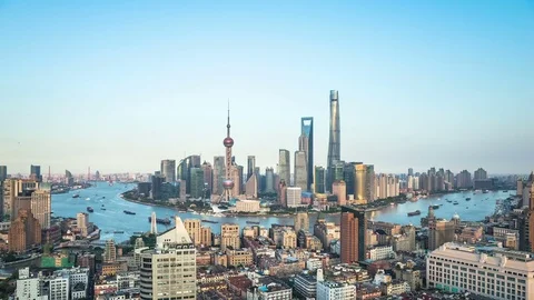 Shanghai Skyline Time-Lapse HD Stock Footage 81855729