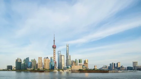 Shanghai Skyline Time-Lapse HD Stock Footage 81856987