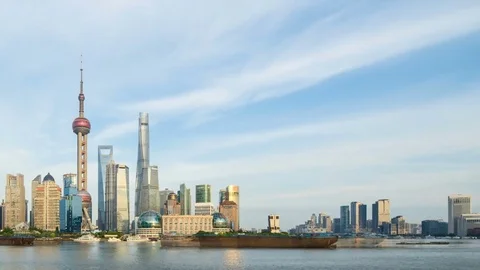 Shanghai Skyline Time-Lapse HD Stock Footage 81886665