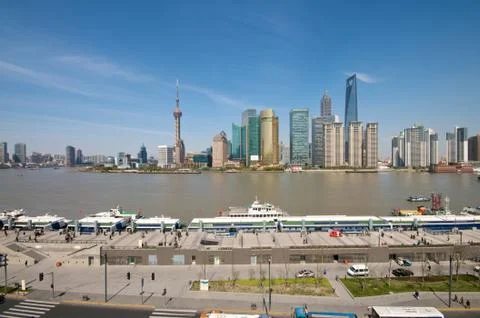 Shanghai skyline view Stock Photos