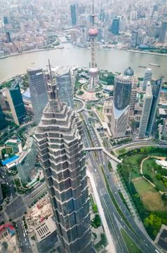 Shanghai skyscraper Stock Photos