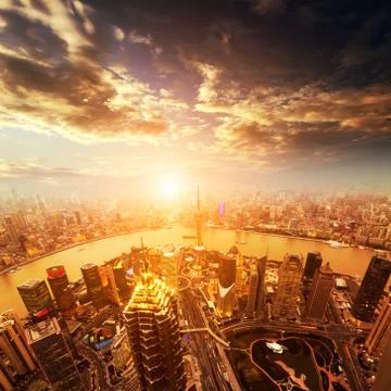 Shanghai skyscraper Stock Photos