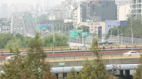 Shanghai street general plan china Stock Footage 44421604