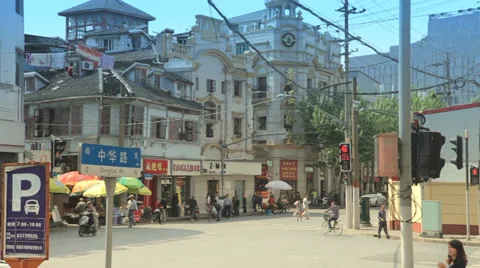 Shanghai street scene Stock Footage 38730516