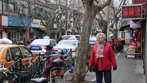 Shanghai Street Scene Stock Footage 203350058