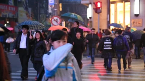 Shanghai Street Scene Stock Footage 203514261