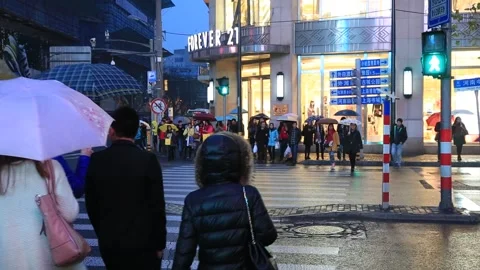 Shanghai Street Scene Stock Footage 203515375