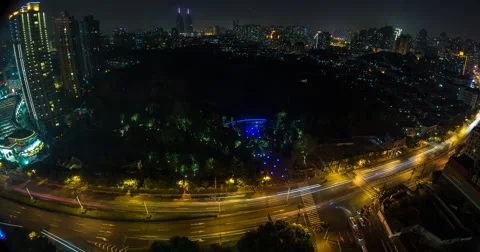Shanghai Streets in Wide Time Lapse 4K Stock Footage 44777796