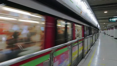 Shanghai subway train Stock Footage 152941952