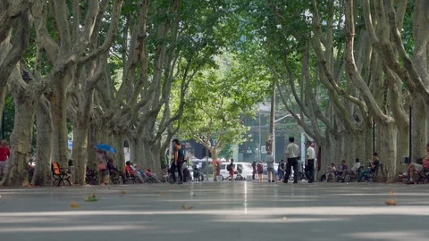 Shanghai summer rush through the crowd Video stock 124585898