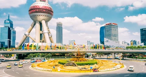 Shanghai time lapse of lujiazui Stock Footage 54983373