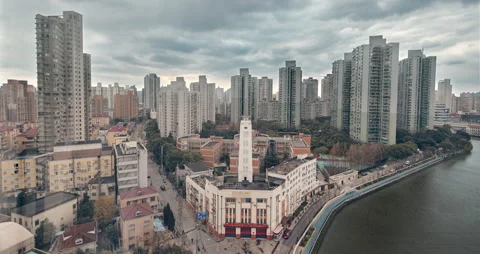Shanghai timelapse with clouds Stock Footage 167610815