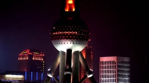Shanghai Tower Ball Light show Stock-Footage 40784922