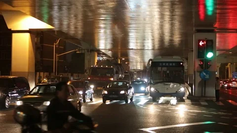 Shanghai traffic at intersection Video stock 78772069
