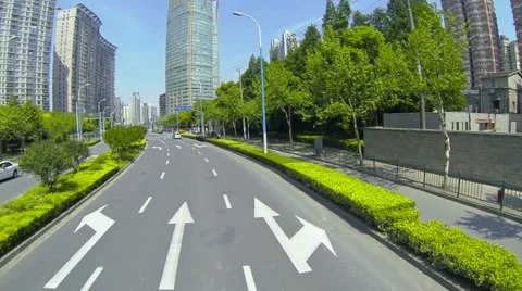 Shanghai traffic , point of view Stock Footage 49062282