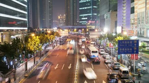 Shanghai Traffic Timelapse (HD) 動画素材 12759115