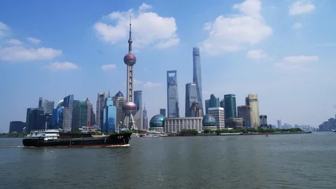 Shanghai Waterfront Daytime Stock Footage 88227140