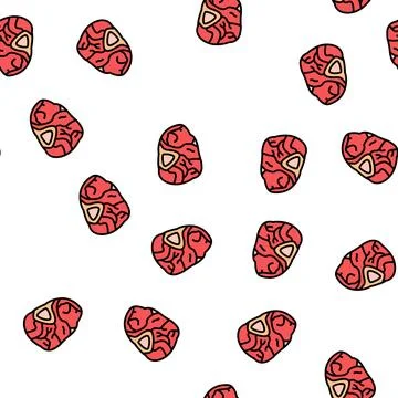 Shank beef vector seamless pattern Stock Illustration