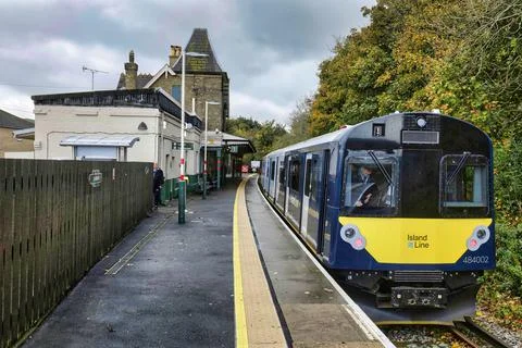 Shanklin station &amp; train Stock Photos
