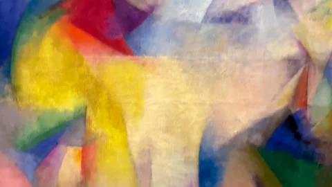 Shanton Macdonald-Wright Painting Pan Stock Footage 244696085