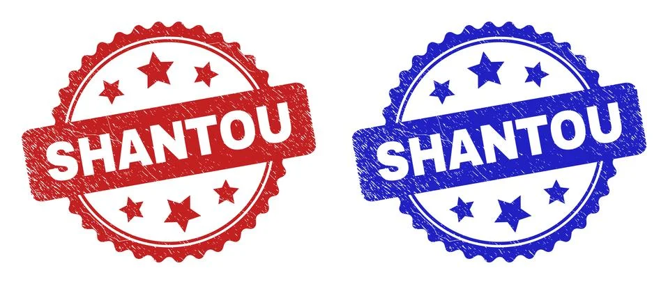 SHANTOU Rosette Stamp Seals Using Corroded Texture Stock Illustration