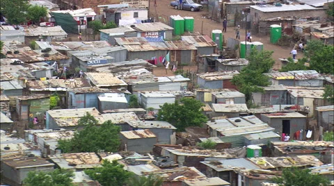 Shanty Town In Soweto Stock Footage