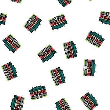 Shaolin monastery vector seamless pattern Illustrazione stock