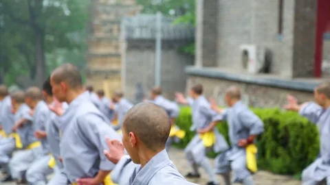 Shaolin monks training Kung fu Vídeos de archivo 88676660