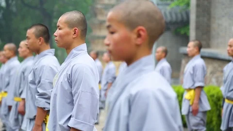 Shaolin monks training Kung fu Stock Footage 88676848