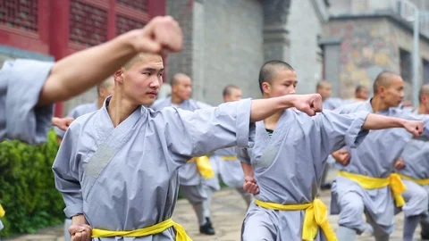 Shaolin monks training Kung fu Vídeos de archivo 88676947