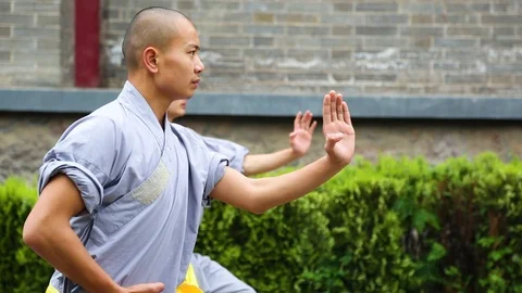 Shaolin monks training Kung fu Vídeos de archivo 88677101