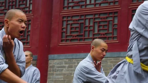 Shaolin monks training Kung fu Vídeos de archivo 88677110