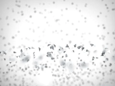 Сhaotic motion low poly polygonal particles in a fantastic space. 3d render Illustrazione stock