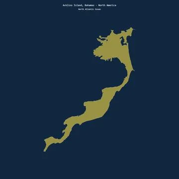 Shape of Acklins Island in the North Atlantic Ocean, belonging to Bahamas Stock Illustration