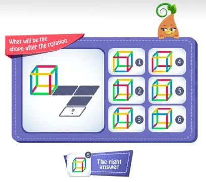 Shape after the rotation thinking Puzzles Stock Illustration
