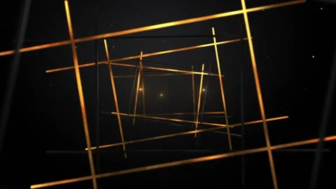 Shape and Lines golden abstract background rectangle Stock Footage 201128373