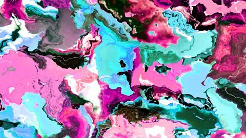 Shape and texture movements, pink-turquoise colors inks Stockbeeldmateriaal 130119524