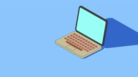Shape animation with laptop appearance Stock Footage 144633643