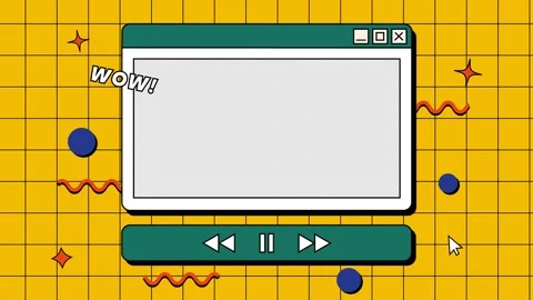 Shape Animation of a Retro Style Computer Video Player Interface Stock Footage 332150801