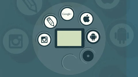 Shape animation. Social Media Apps Stock Footage 47890809