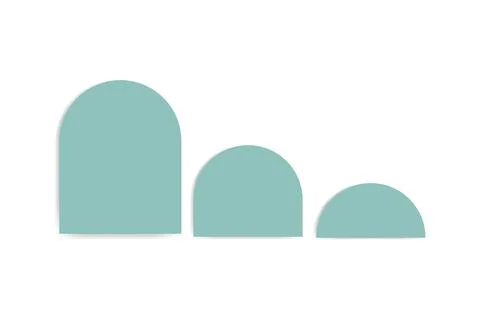 Shape for arch boho template, geometric shapes with shadow on background, v.. Illustrazione stock