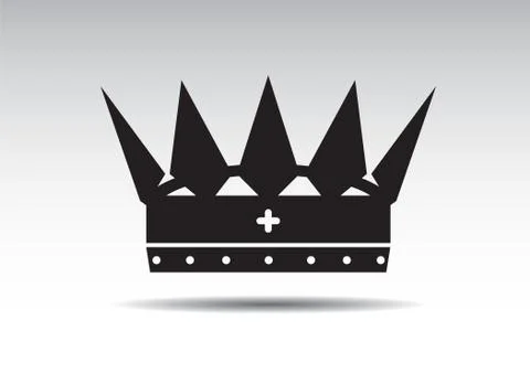 Shape of black vector king crown and icon. Vector Illustration. Stock Illustration