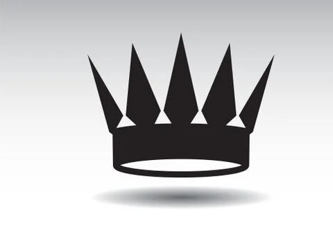 Shape of black vector king crown and icon. Vector Illustration. Illustrazione stock