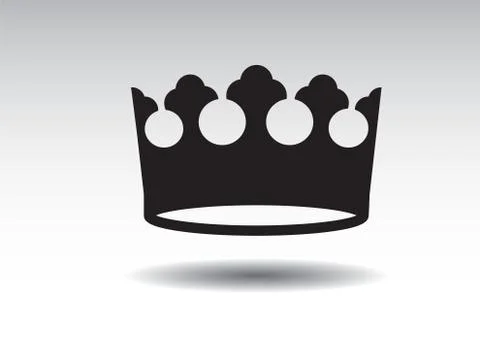 Shape of black vector king crown and icon. Vector Illustration. Illustrazione stock