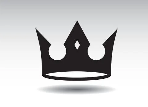 Shape of black vector king crown and icon. Vector Illustration. 스톡 일러스트